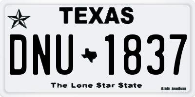 TX license plate DNU1837