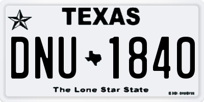 TX license plate DNU1840
