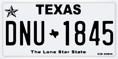 TX license plate DNU1845