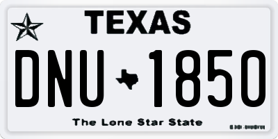 TX license plate DNU1850