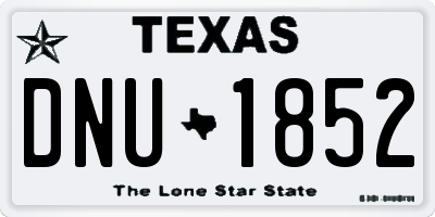 TX license plate DNU1852