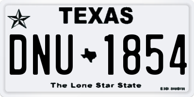 TX license plate DNU1854