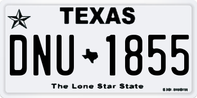 TX license plate DNU1855