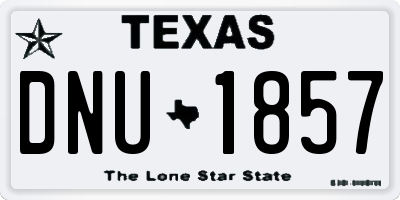 TX license plate DNU1857