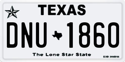 TX license plate DNU1860