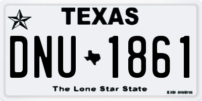 TX license plate DNU1861