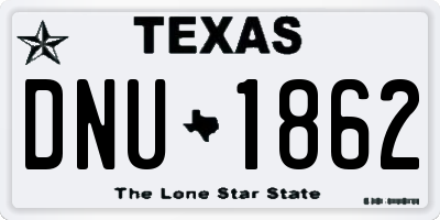 TX license plate DNU1862