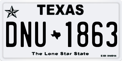 TX license plate DNU1863