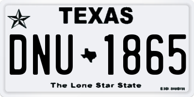 TX license plate DNU1865