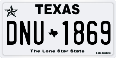 TX license plate DNU1869