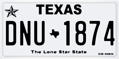 TX license plate DNU1874