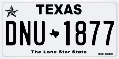 TX license plate DNU1877