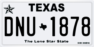 TX license plate DNU1878