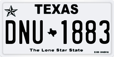 TX license plate DNU1883