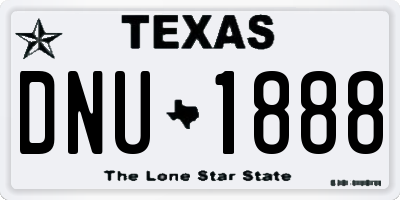 TX license plate DNU1888