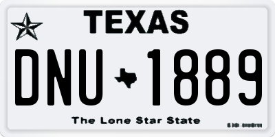 TX license plate DNU1889