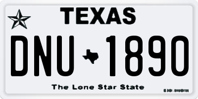 TX license plate DNU1890