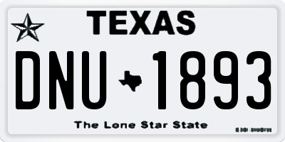 TX license plate DNU1893