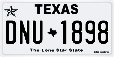 TX license plate DNU1898