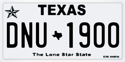 TX license plate DNU1900