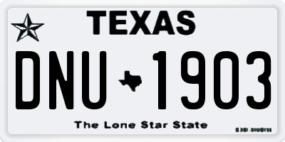 TX license plate DNU1903
