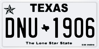 TX license plate DNU1906