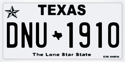 TX license plate DNU1910