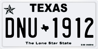 TX license plate DNU1912
