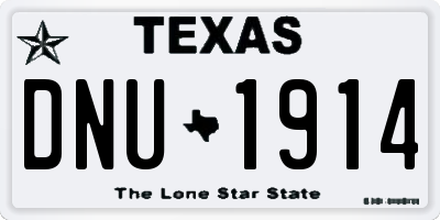 TX license plate DNU1914