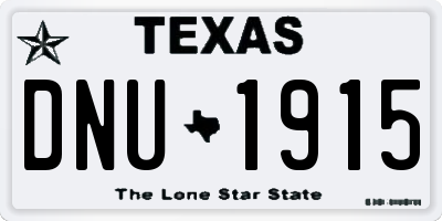 TX license plate DNU1915