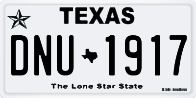 TX license plate DNU1917