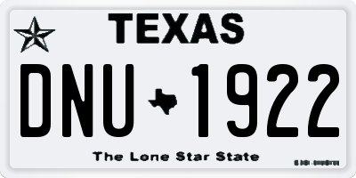 TX license plate DNU1922