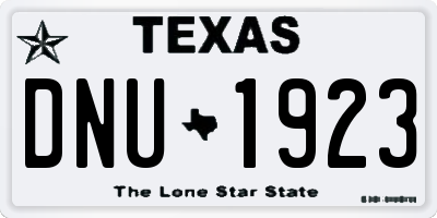 TX license plate DNU1923