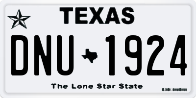 TX license plate DNU1924