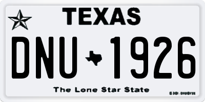 TX license plate DNU1926