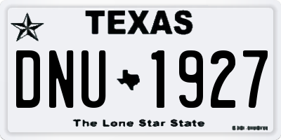 TX license plate DNU1927