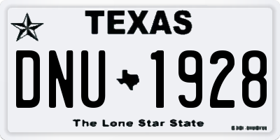 TX license plate DNU1928