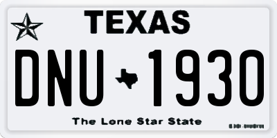 TX license plate DNU1930