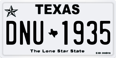 TX license plate DNU1935