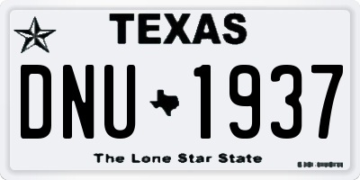 TX license plate DNU1937