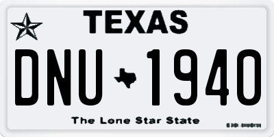 TX license plate DNU1940