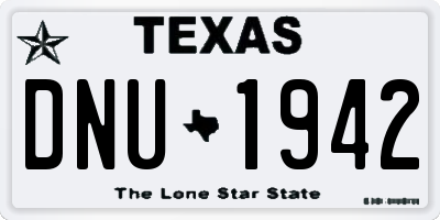 TX license plate DNU1942
