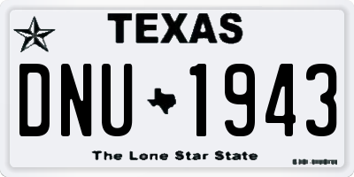 TX license plate DNU1943