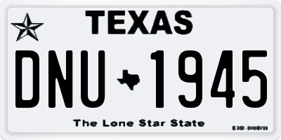 TX license plate DNU1945