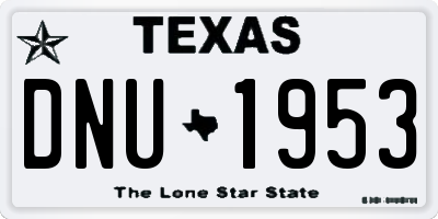 TX license plate DNU1953