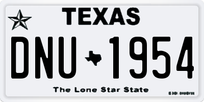 TX license plate DNU1954