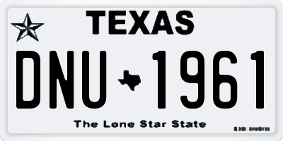 TX license plate DNU1961