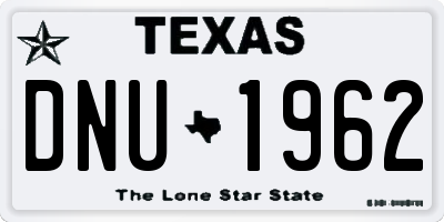 TX license plate DNU1962