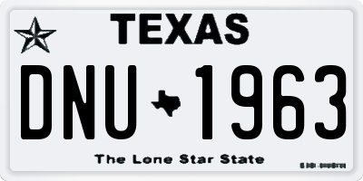 TX license plate DNU1963