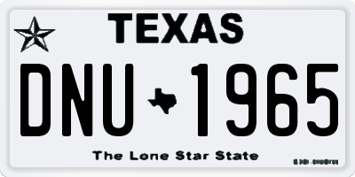 TX license plate DNU1965